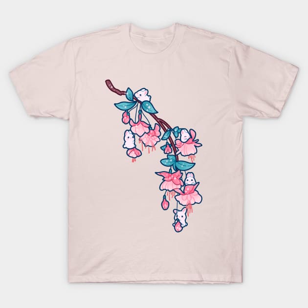 Fuchsia Bunnies T-Shirt by veraphina